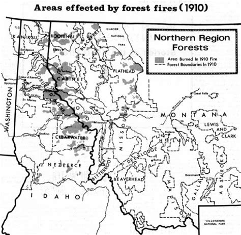 1910 Fires Map Forest History Society