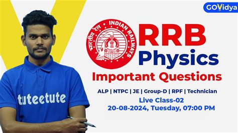 Live Class 02 Railway Physics Important Questions ALP JE NTPC