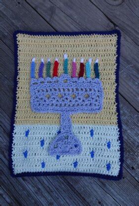 Silver Hanukkah Menorah Crochet Pattern By Stitching Stone Design