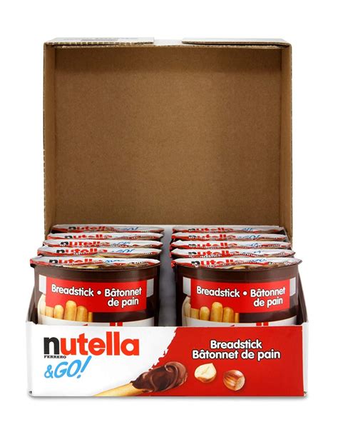 Nutella And Go Snack Packs Chocolate Hazelnut Spread With Breadsticks 10ct 52g18 Oz Per