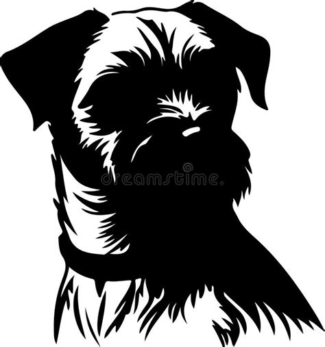 Border Terrier Black Silhouette Generative Ai Stock Illustration