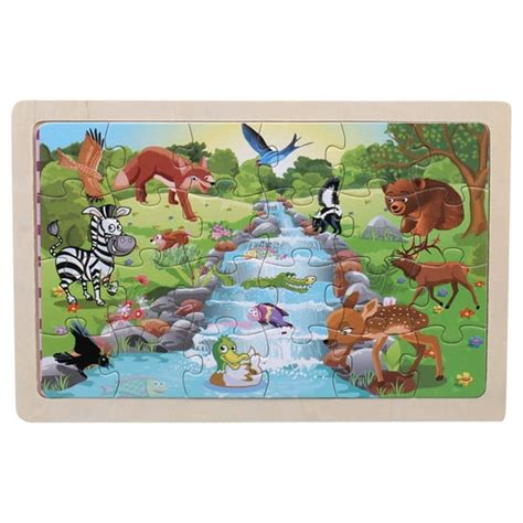 Exssary Puzzles For Kids Ages 3 5 24 Pcs Wooden Puzzles Animal Jigsaw