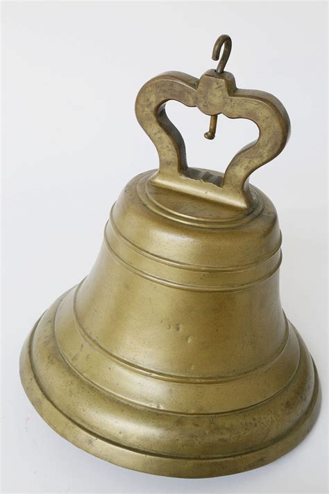 Large Antique Brass Bell Large Antique Brass Bell In Contemporary Hanging Mount Rafael Osona