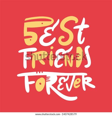 Best Friends Forever Hand Drawn Vector Stock Vector Royalty Free