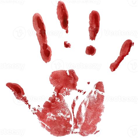 Bloody Hand Print Isolated Handprint Blood Smeared Horror Scary Blood