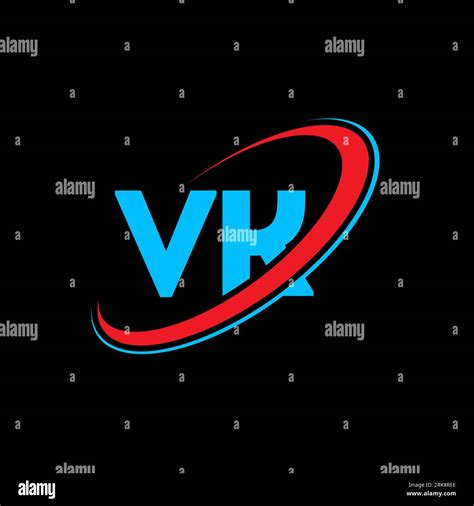 VK V K Letter Logo Design Initial Letter VK Linked Circle Uppercase