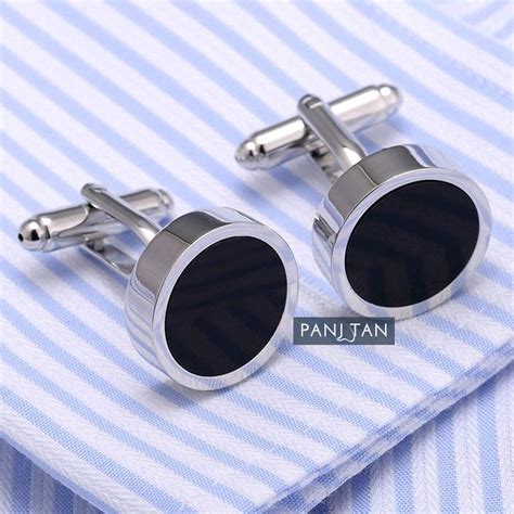 Elegant Handcrafted Silver and Black Cufflinks