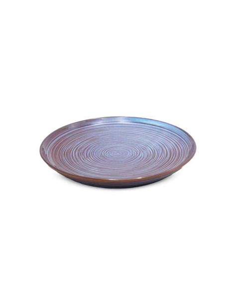 Plato De Ceramica Redondo Coupe De Centimetros De Color Azul