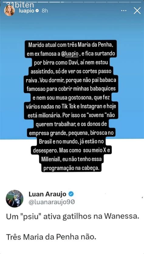 Luana Piovani Alfineta Wanessa Camargo Ap S Pol Mica No Bbb Gp