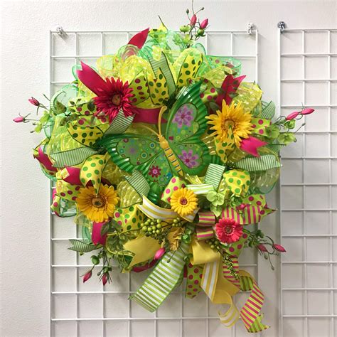 Spring Wreath Spring Deco Mesh Wreath Deco Mesh Wreath Summer Wreath