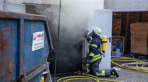 Schlüchtern Förderschnecke in Spänebunker fängt Feuer