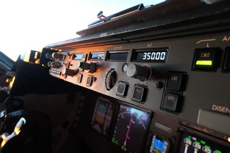 Cockpit View of a Boeing 747-8F Stock Image - Image of airport, plane ...