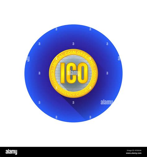 Vector Gold Color Realistic Design ICO Initial Coin Offering Symbol