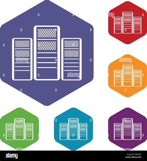 Servidores De Bases De Datos Conjunto De Iconos De Rombos En Diferentes