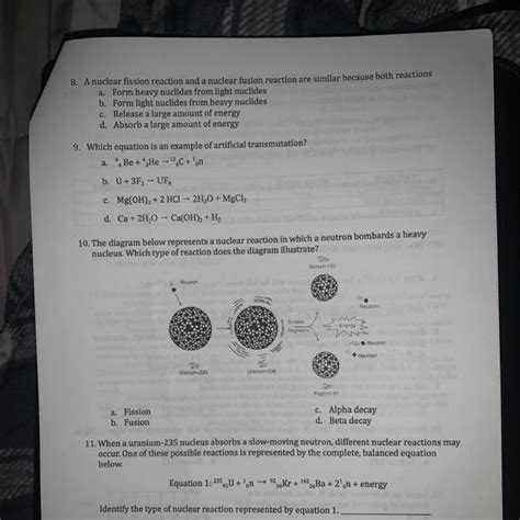 A Nuclear Fission Reaction And A Nuclear Fusion Reaction Are Similar