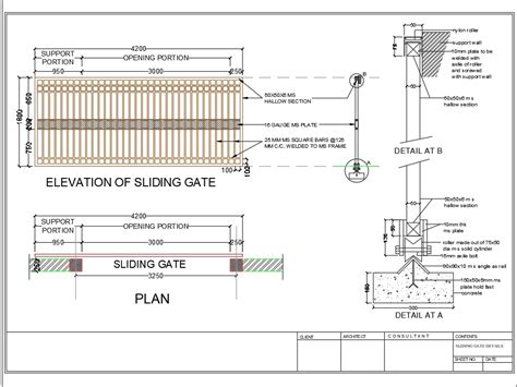 Manual Sliding Gate Drawing