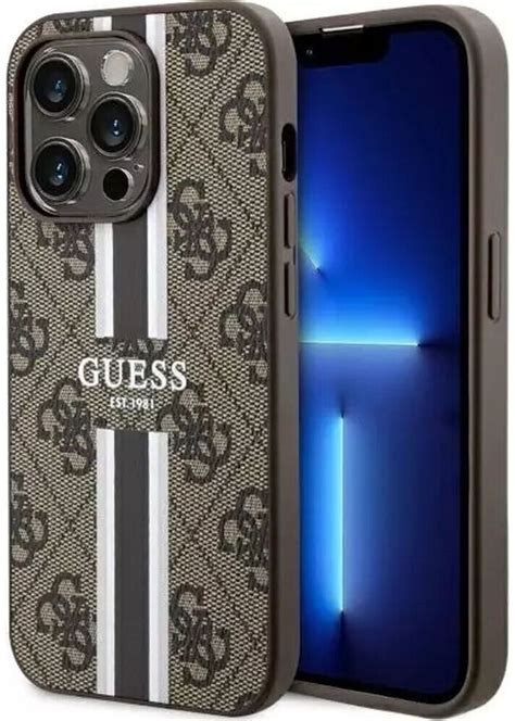 Guess Schutzhülle hardcase 4G Printed Stripes MagSafe für iPhone 14 Pro