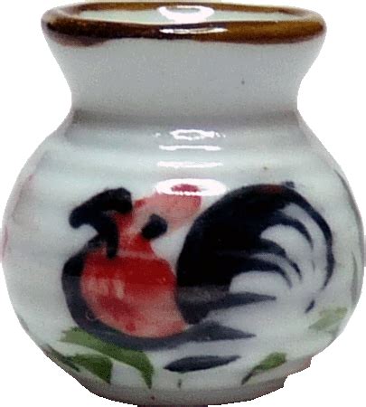 Rooster Design Vase Ceramic Mary S Dollhouse Miniature Accessories