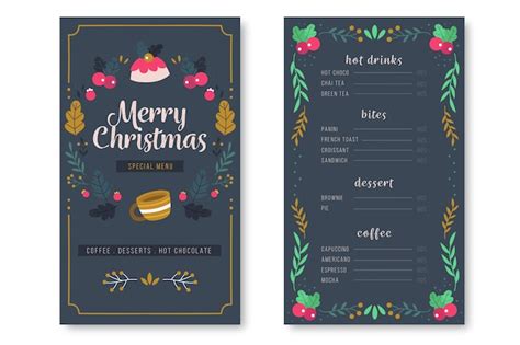 Free Vector Decorative Christmas Menu Template