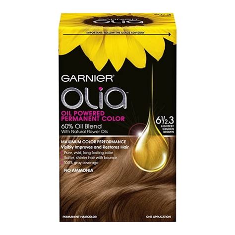 Garnier Olia Oil Powered Permanent Haircolor 6 1 2 3 Lightest Golden Brown Kit 2 Pack