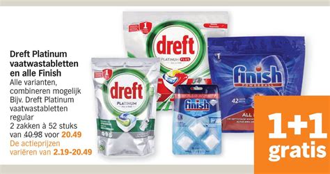 Dreft Platinum Vaatwastabletten En Alle Finish Aanbieding Bij Albert Heijn