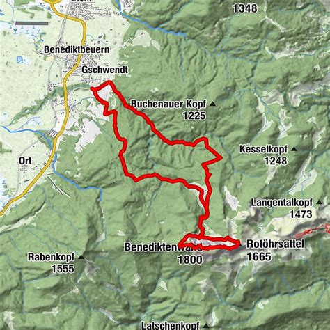 Benediktenwand 1801 m BERGFEX Randonnée Parcours Bavière