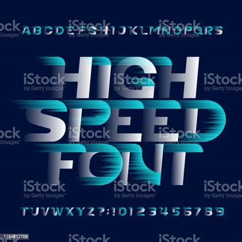 High Speed Alphabet Font Fast Wind Effect Modern Type Letters And