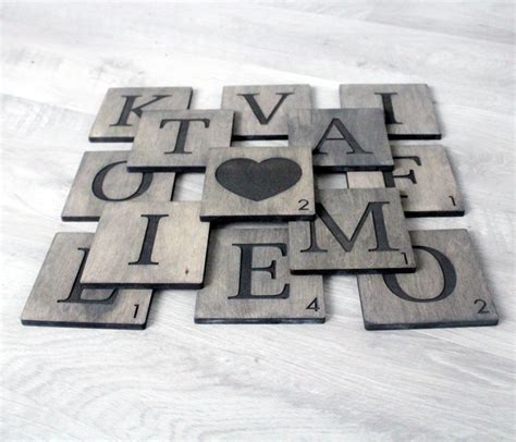 Wood Scrabble Tiles Wall Art Gallery Wall Decor Wooden Etsy