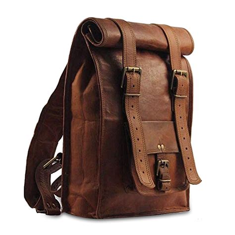 Genuine Vintage Roll Top Full Grain Leather Backpack Rucksack Bag Hulsh Leather