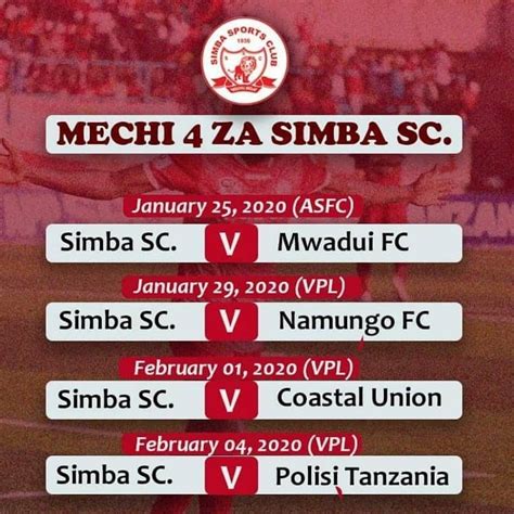 MECHI 4 ZA SIMBA SPORTS CLUB Sports Clubs Simba Sports