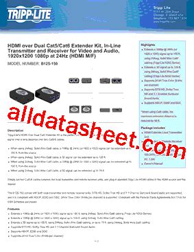 B Datasheet Pdf Tripp Lite All Rights Reserved