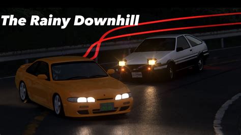 Initial D X Assetto Corsa Kenta Vs Takumi The Rainy Downhill YouTube