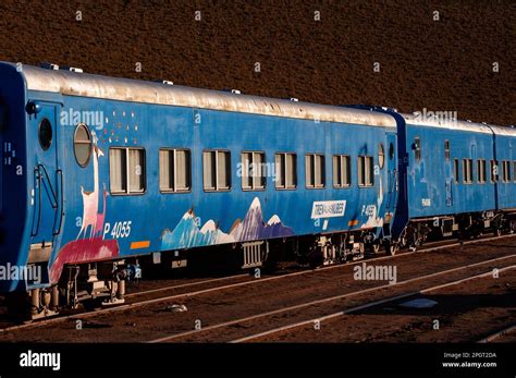 The Famous Tren De Las Nubes Stationed At The Railway Station Of San