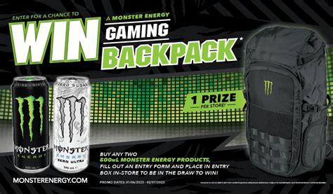 Win A Monster Energy Gaming Backpack Couplands Bakeries