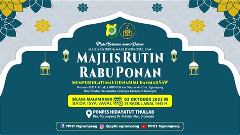 MAJLIS RUTIN RABUPONAN BULAN RABIUL AWAL 1445 H OKTOBER 2023 M