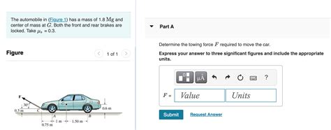 Solved The Automobile In Figure Has A Mass Of Mg And Chegg