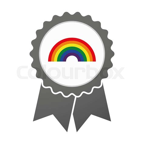 Vector Badge Icon With A Rainbow Stock Vector Colourbox