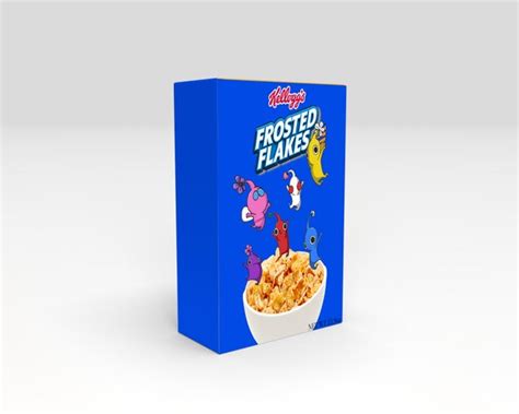 Blank Cereal Box Blue