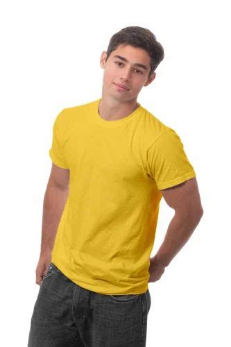 Male Half Sleeve Yellow Men Cotton T Shirts Size Medium 10 At Rs 135