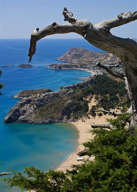 Zdjęcia Tsampika Rodos Tsampika Beach Widziana Z Klasztoru Na