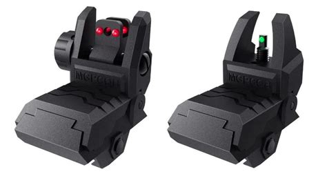 Bugleman Foldable Fiber Optics Iron Sights Flip Up Front And Rear