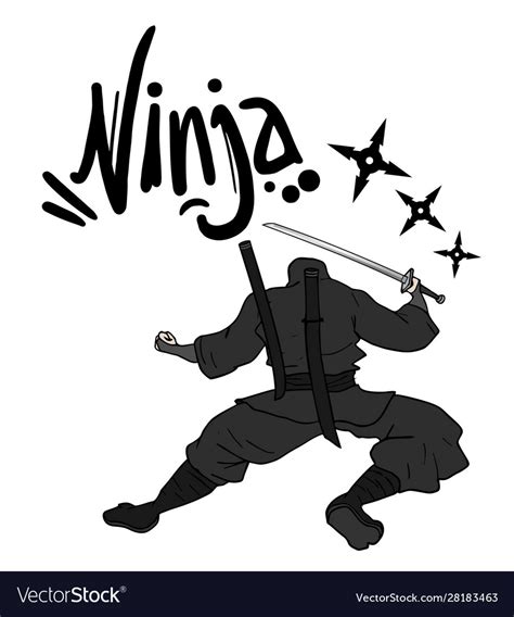 Black ninja Royalty Free Vector Image - VectorStock