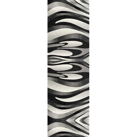 Rug Branch Modern Abstract Boho Black Grey Indoor Runner Rug 3x20