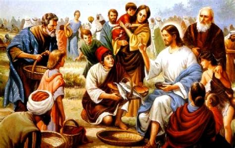 Feeding The Multitude Five Loaves Two Fishes Jesus Christ