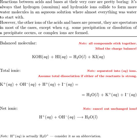 Complete The Following Acid Base Reactions With Balanced Mol Quizlet