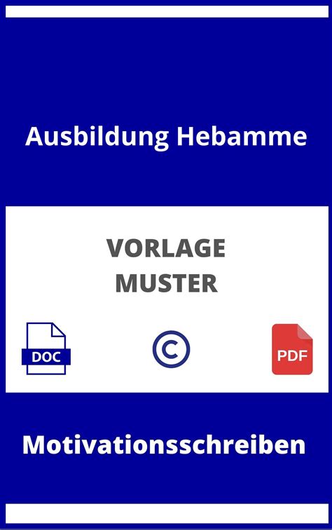 Motivationsschreiben Ausbildung Hebamme Vorlage Muster