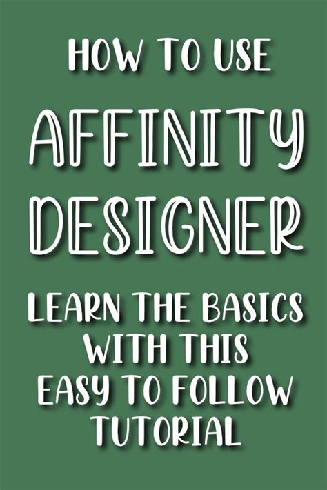 Affinity Designer Beginner Tutorial Graphic Design Tools Learning