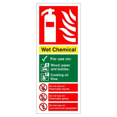 Buy Wet Fire Extinguisher Identification Sign 80mm X 200mm Self