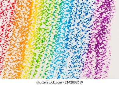 Hand Drawn Colorful Oil Pastel Rainbow Stock Photo 2267251091