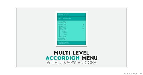 Multi Level Accordion Menu With Jquery And Css